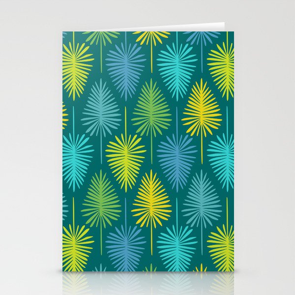 Mid Century Blue and Green Forest Stationery Card Gallery Image 2