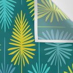 Mid Century Blue and Green Forest Wall Tapestry Gallery Image 3
