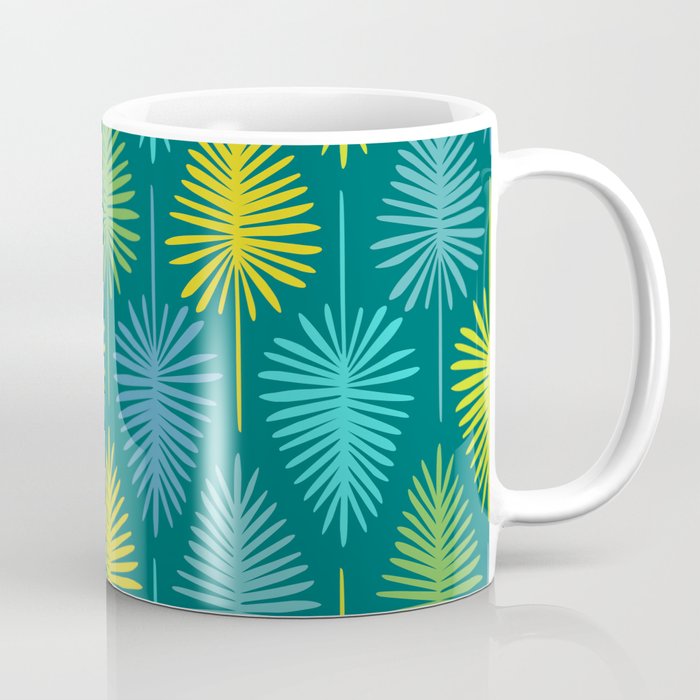 Mid Century Blue and Green Forest Coffee Mug Gallery Image 1