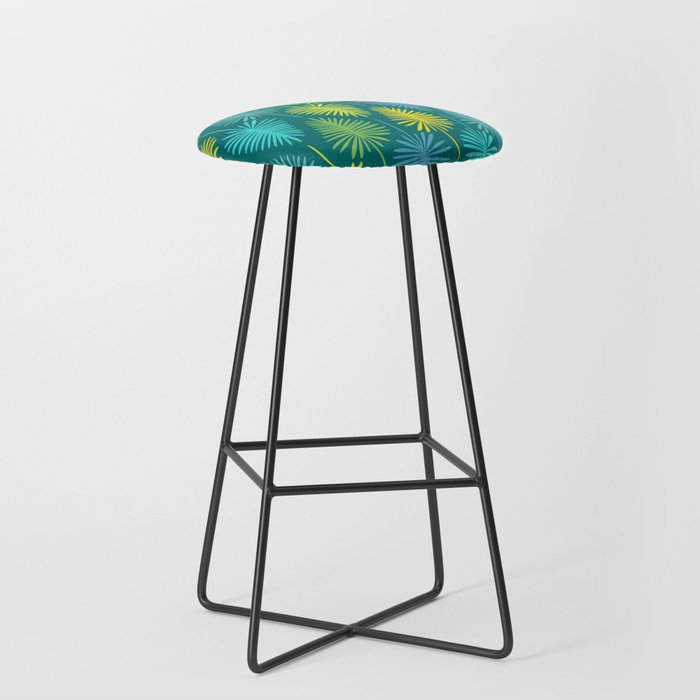 Mid Century Blue and Green Forest Stool Gallery Image 1