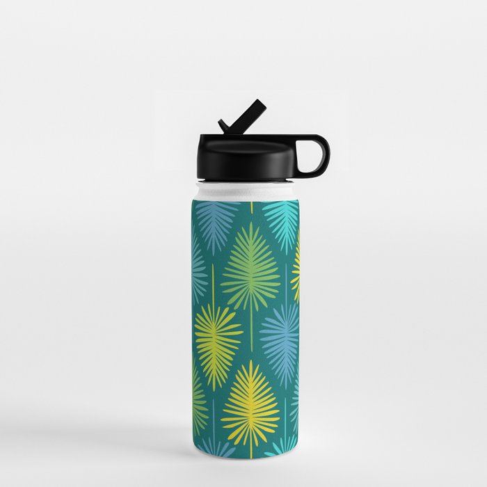 Mid Century Blue and Green Forest Water Bottle Gallery Image 1
