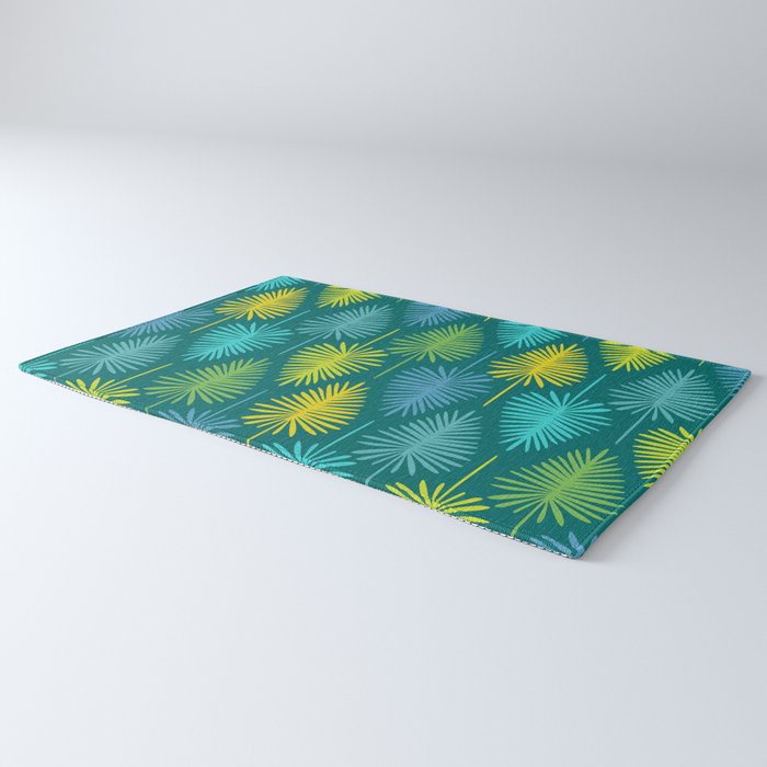 Mid Century Blue and Green Forest Rug Gallery Image 3