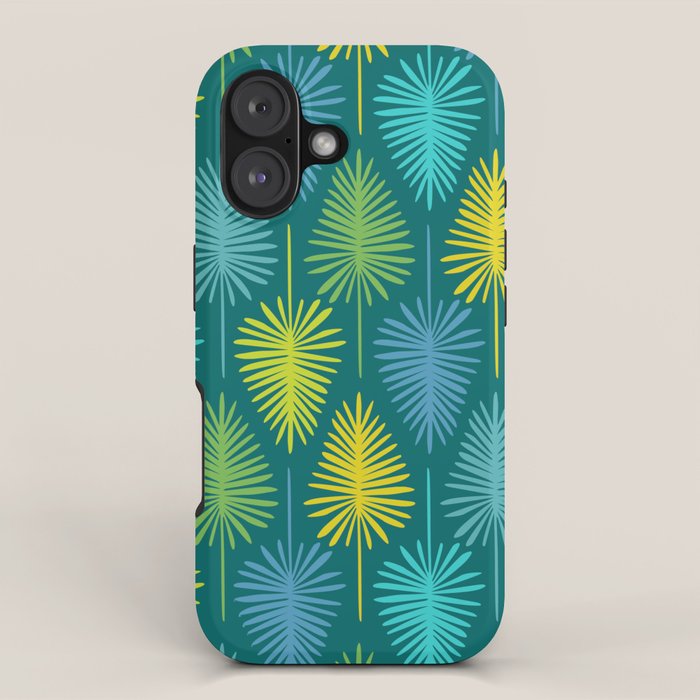 Mid Century Blue and Green Forest iPhone Case Gallery Image 1