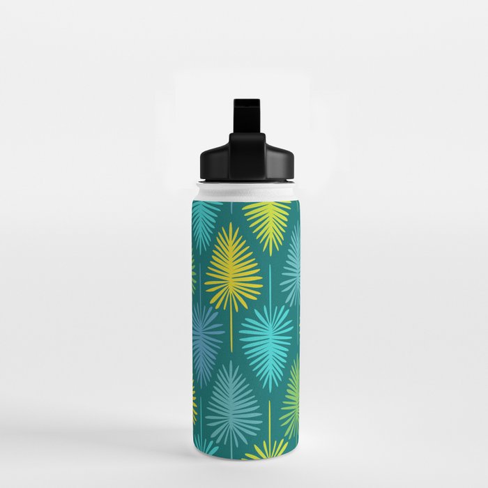 Mid Century Blue and Green Forest Water Bottle Gallery Image 2
