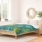 Mid Century Blue and Green Forest Duvet Cover Gallery Image 2