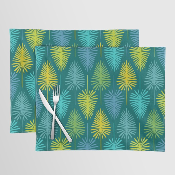 Mid Century Blue and Green Forest Placemat Gallery Image 1