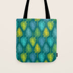 Mid Century Blue and Green Forest Tote Bag Gallery Image 1