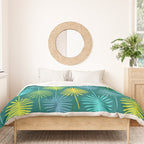 Mid Century Blue and Green Forest Duvet Cover Gallery Image 3