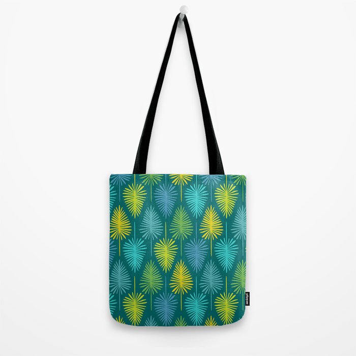 Mid Century Blue and Green Forest Tote Bag Gallery Image 2