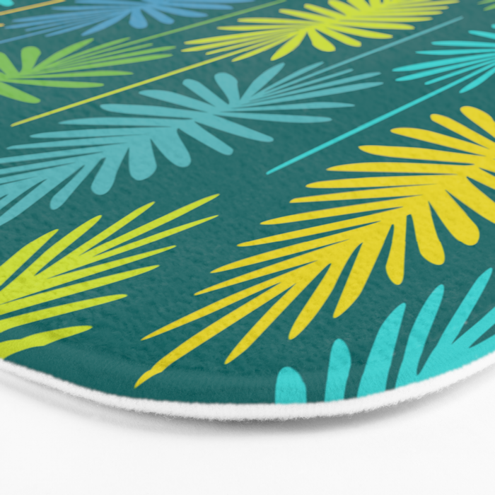 Mid Century Blue and Green Forest Bath Mat Gallery Image 3