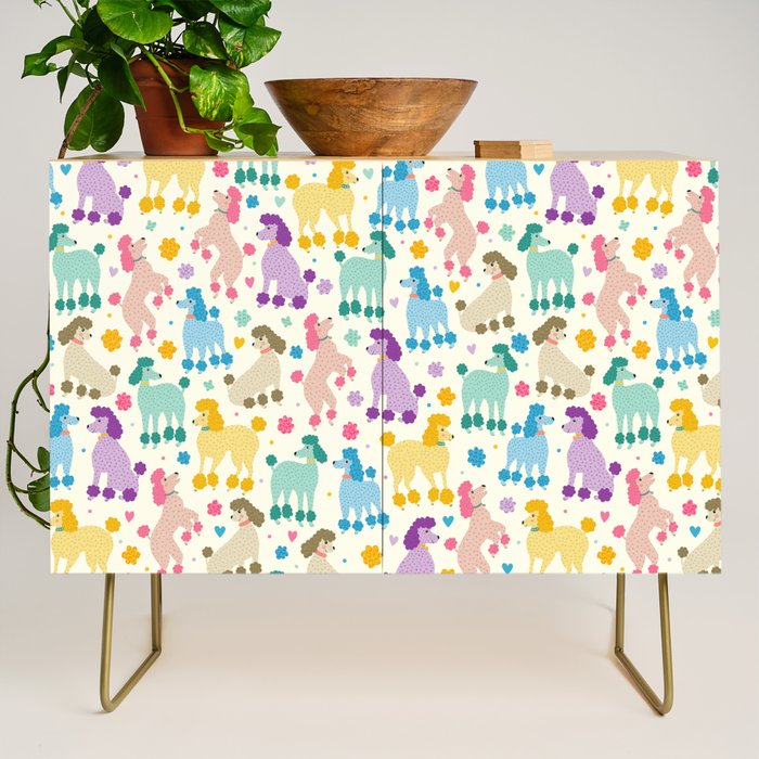 Rainbow Poodles by Veronique de Jong Credenza Gallery Image 1