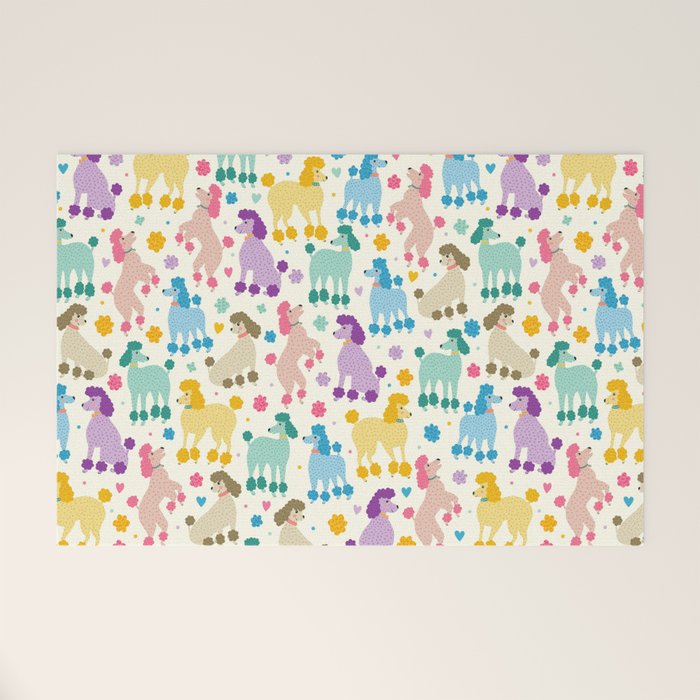 Rainbow Poodles by Veronique de Jong Welcome Mat Gallery Image 1