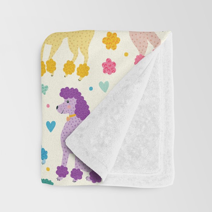 Rainbow Poodles by Veronique de Jong Throw Blanket Gallery Image 3