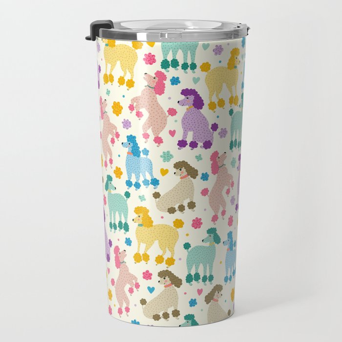 Rainbow Poodles by Veronique de Jong Travel Mug Gallery Image 3