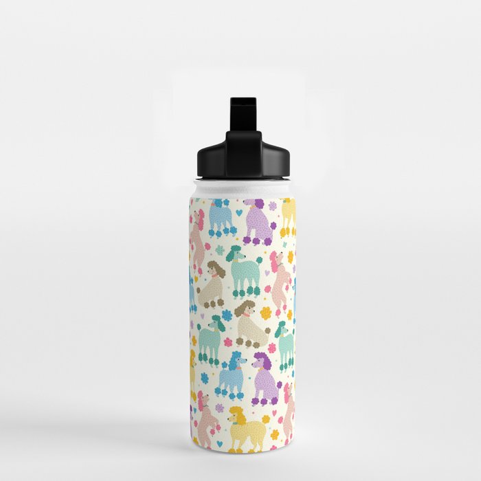 Rainbow Poodles by Veronique de Jong Water Bottle Gallery Image 2