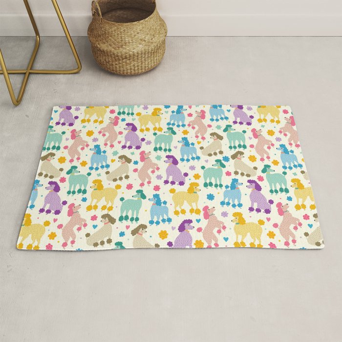 Rainbow Poodles by Veronique de Jong Rug Gallery Image 1
