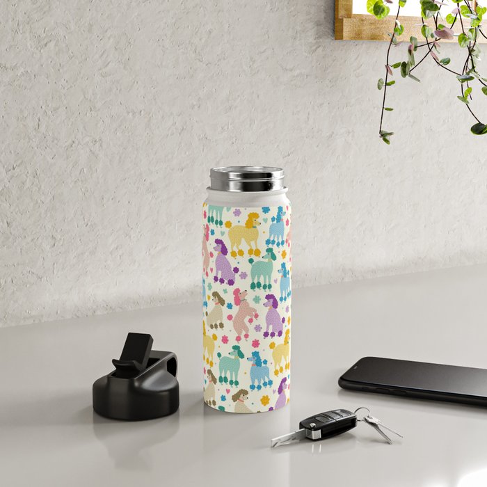 Rainbow Poodles by Veronique de Jong Water Bottle Gallery Image 4