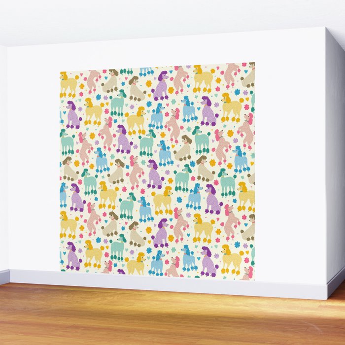 Rainbow Poodles by Veronique de Jong Wall Mural Gallery Image 2