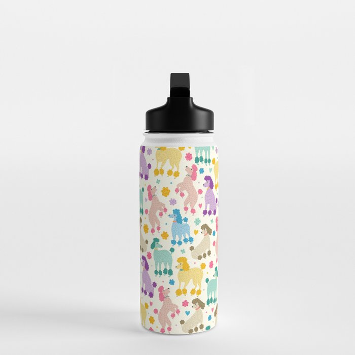 Rainbow Poodles by Veronique de Jong Water Bottle Gallery Image 3