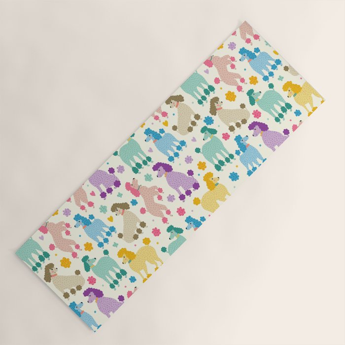 Rainbow Poodles by Veronique de Jong Yoga Mat Gallery Image 1