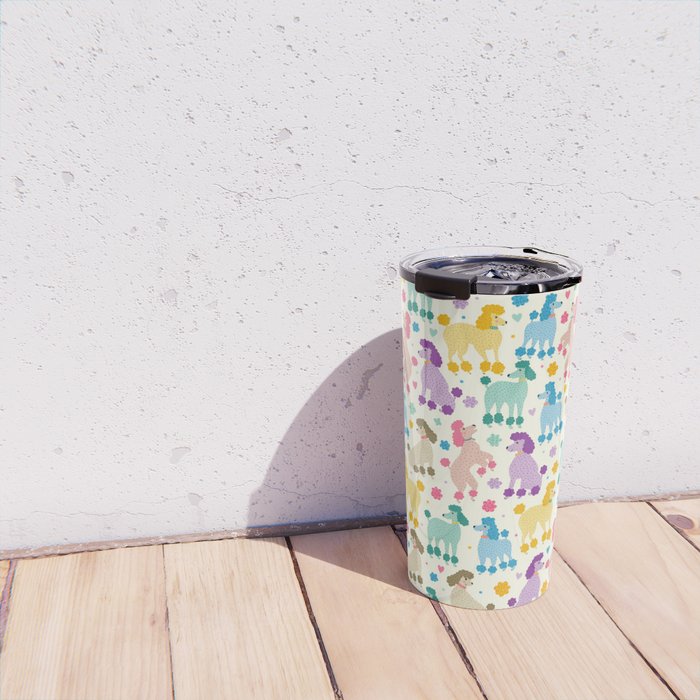 Rainbow Poodles by Veronique de Jong Travel Mug Gallery Image 4