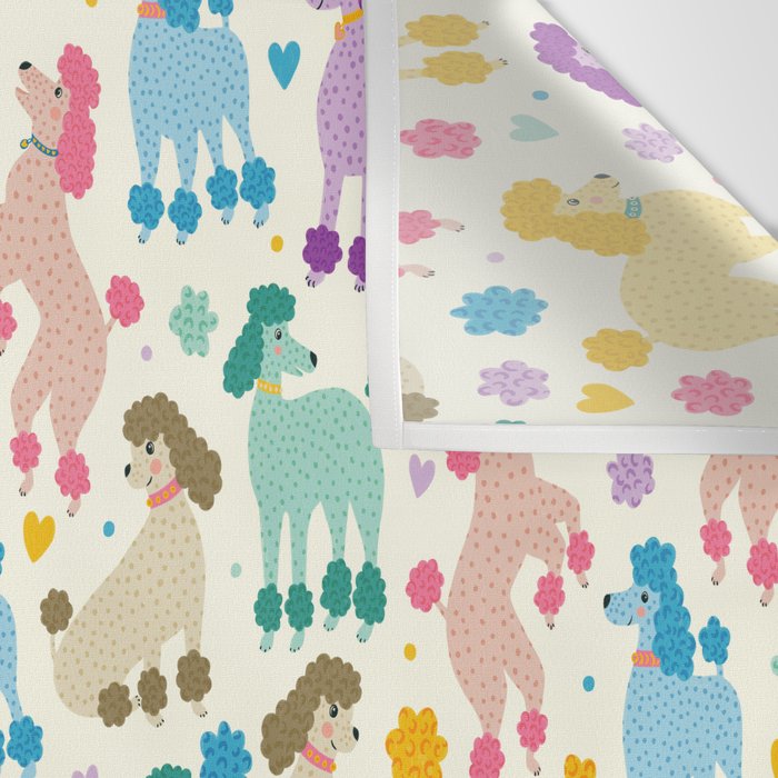 Rainbow Poodles by Veronique de Jong Wall Tapestry Gallery Image 3