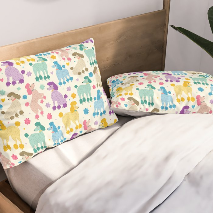 Rainbow Poodles by Veronique de Jong Pillow Sham Gallery Image 2