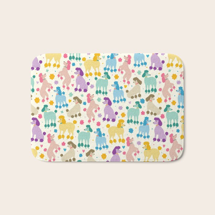 Rainbow Poodles by Veronique de Jong Bath Mat Gallery Image 1