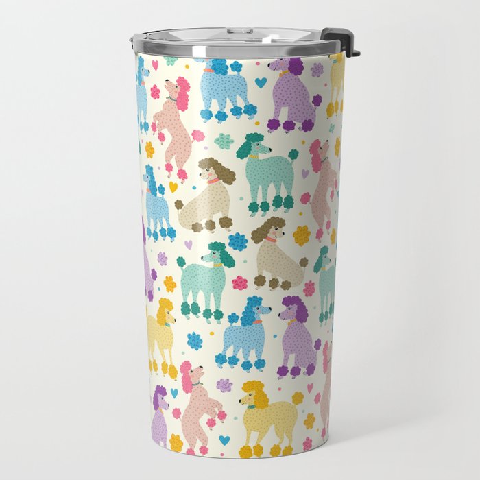 Rainbow Poodles by Veronique de Jong Travel Mug Gallery Image 2