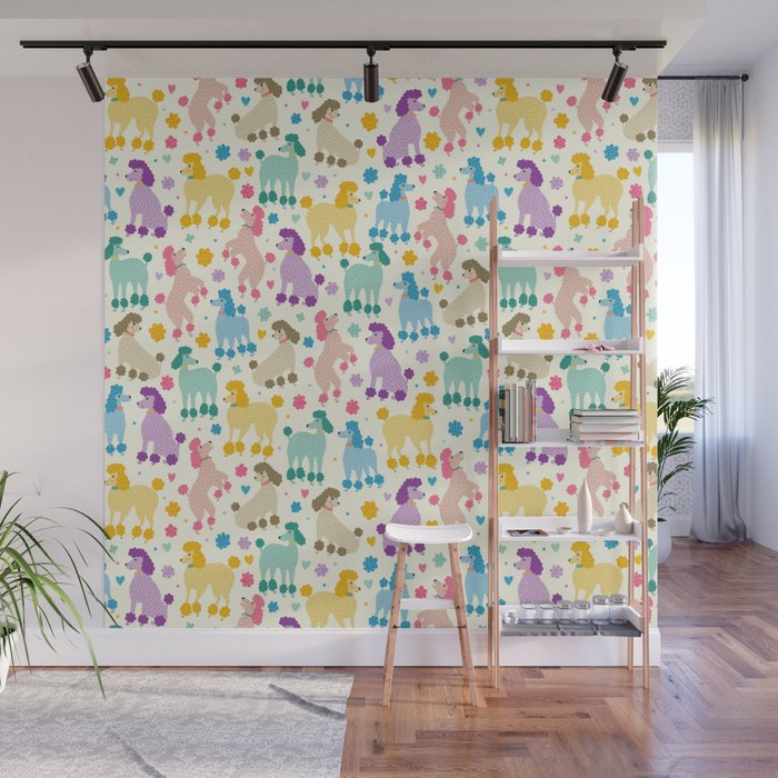 Rainbow Poodles by Veronique de Jong Wall Mural