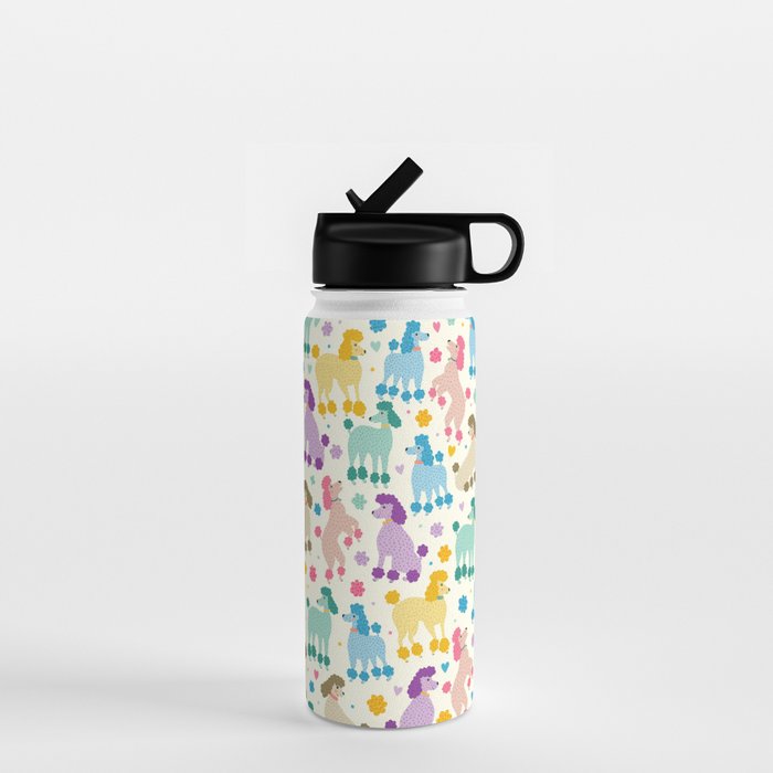 Rainbow Poodles by Veronique de Jong Water Bottle Gallery Image 1