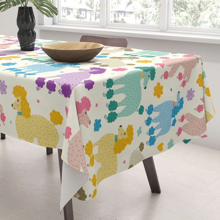 Rainbow Poodles by Veronique de Jong Tablecloth Gallery Image 3
