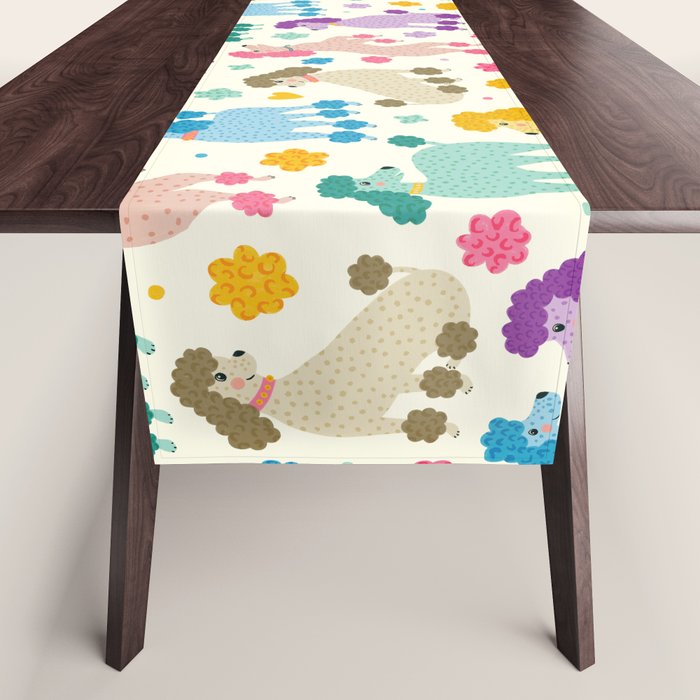 Rainbow Poodles by Veronique de Jong Table Runner Gallery Image 1