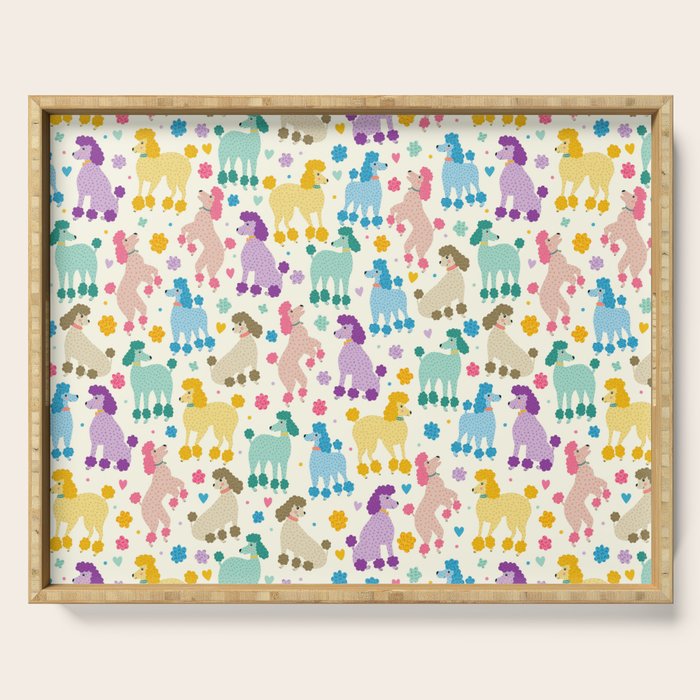 Rainbow Poodles by Veronique de Jong Serving Tray Gallery Image 1