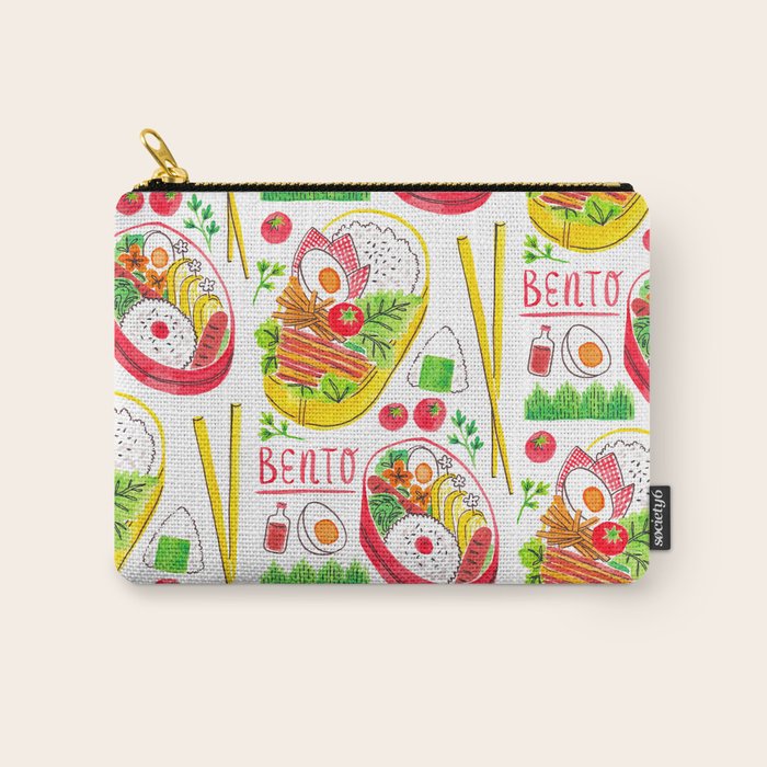 Japanese Bento Rice Lunch Box with Chopsticks & Onigiri Carry All Pouch Gallery Image 1