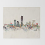 indianapolis indiana skyline Throw Blanket Gallery Image 2