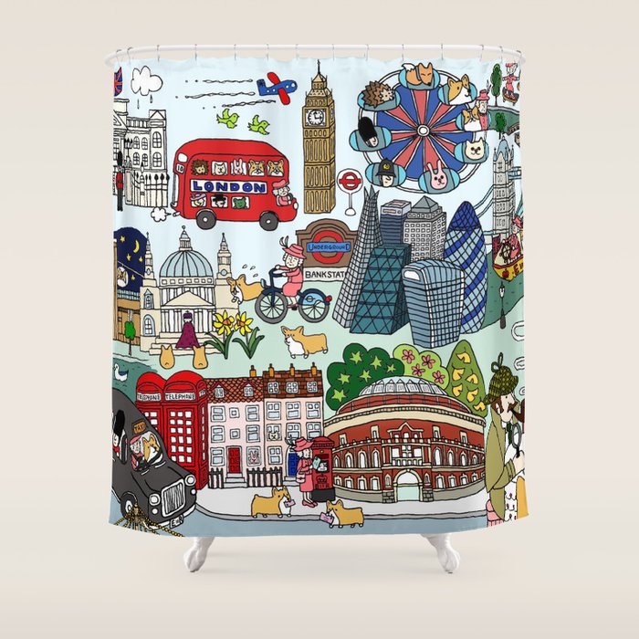 The Queen's London Day Out Shower Curtain Gallery Image 1