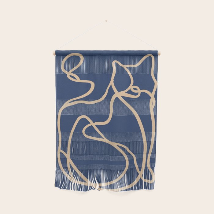 Abstract Line Art Cat 6 Wall Hanging Gallery Image 1