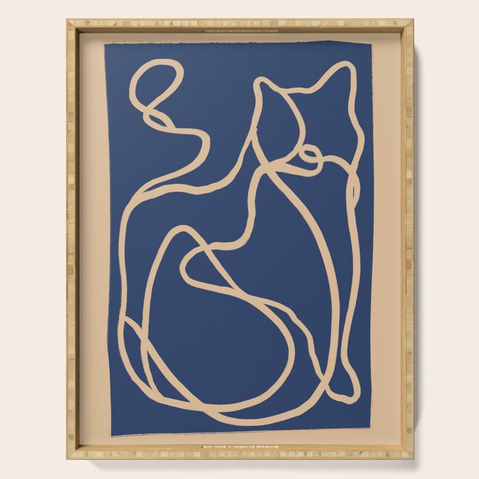 Abstract Line Art Cat 6 Serving Tray Gallery Image 1