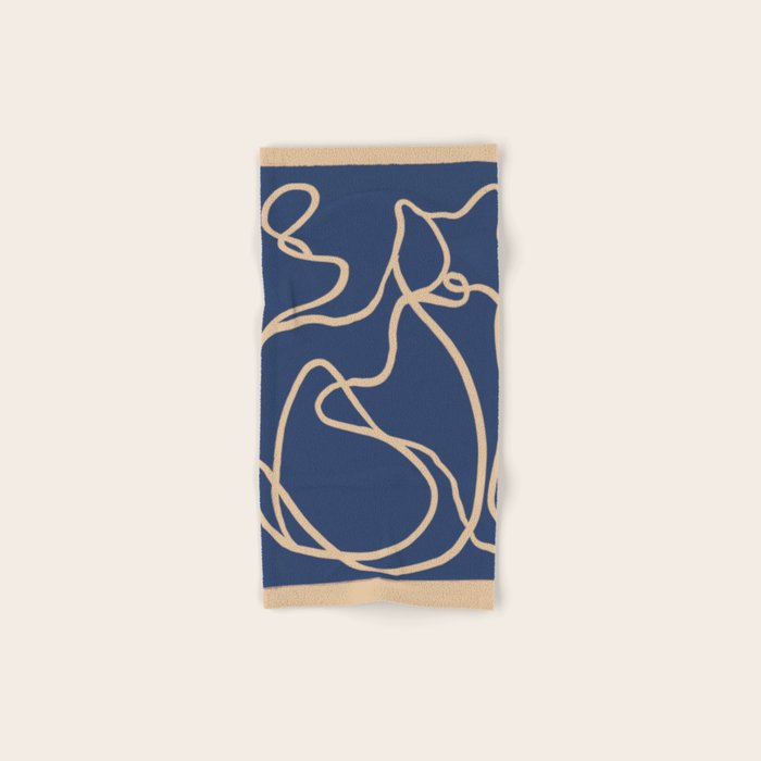 Abstract Line Art Cat 6 Bath Towel Gallery Image 1