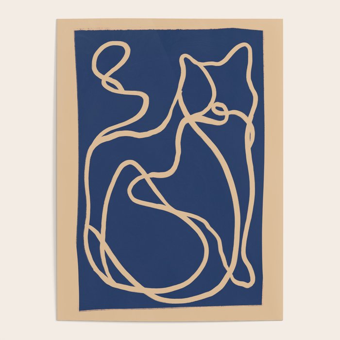 Abstract Line Art Cat 6 Poster Gallery Image 1