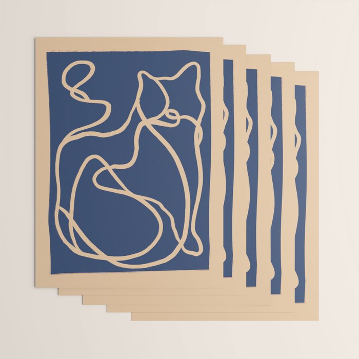Abstract Line Art Cat 6 Wrapping Paper Gallery Image 3
