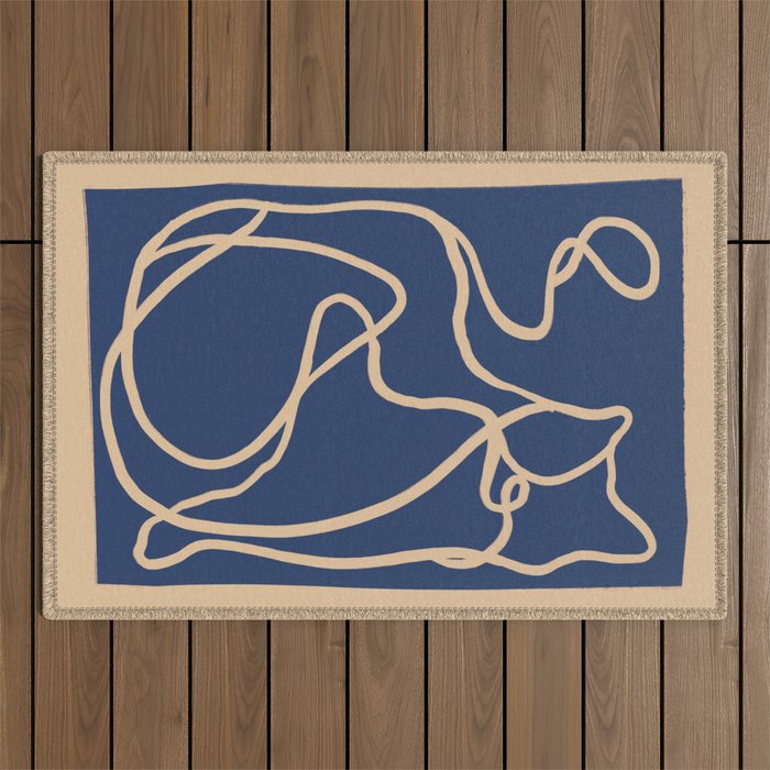 Abstract Line Art Cat 6 Outdoor Rug Gallery Image 1