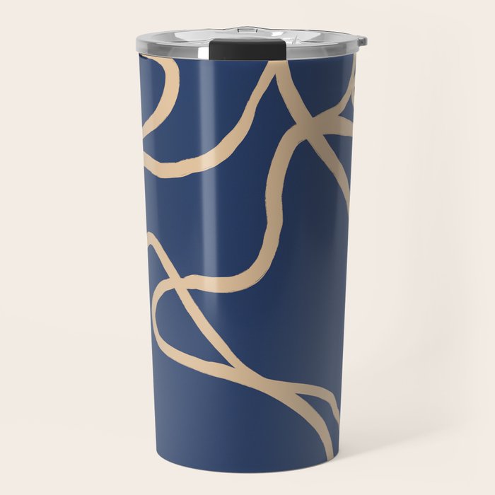 Abstract Line Art Cat 6 Travel Mug Gallery Image 1