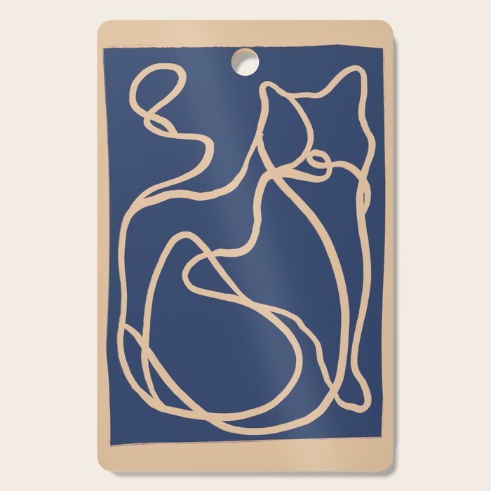 Abstract Line Art Cat 6 Cutting Board Gallery Image 1