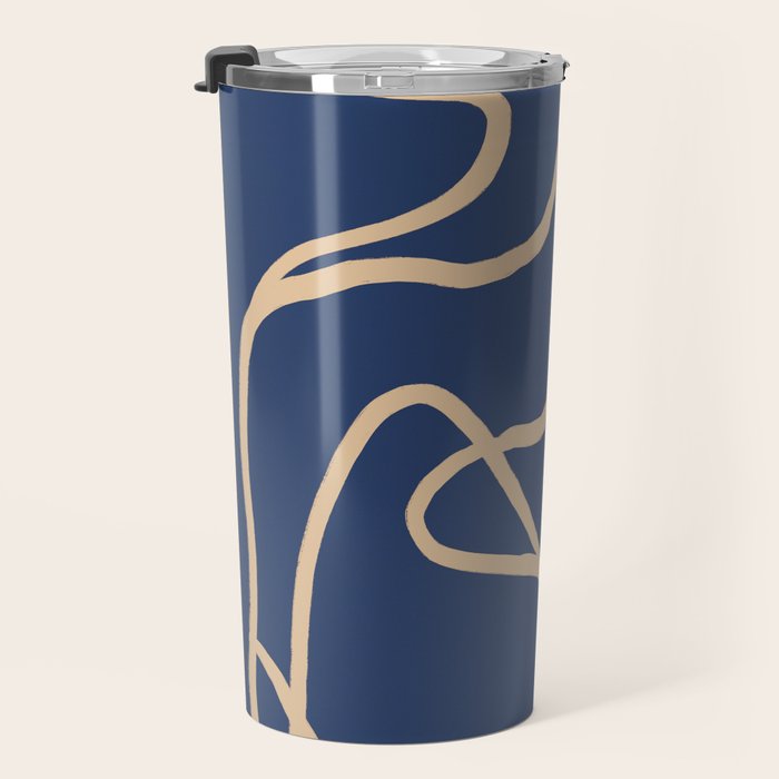 Abstract Line Art Cat 6 Travel Mug Gallery Image 3
