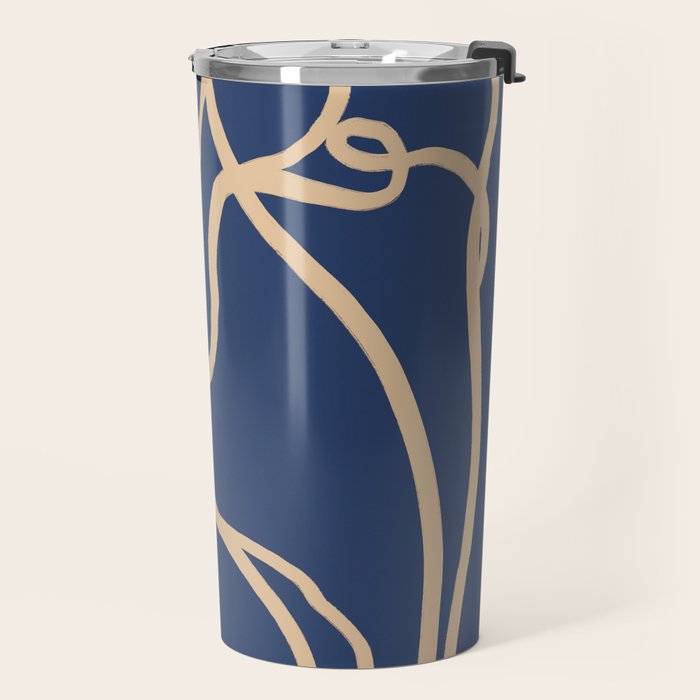 Abstract Line Art Cat 6 Travel Mug Gallery Image 2