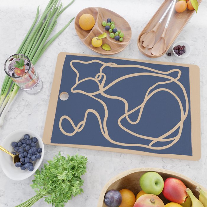 Abstract Line Art Cat 6 Cutting Board Gallery Image 2