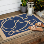 Abstract Line Art Cat 6 Outdoor Rug Gallery Image 2