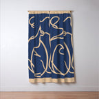 Abstract Line Art Cat 6 Window Curtain Gallery Image 3
